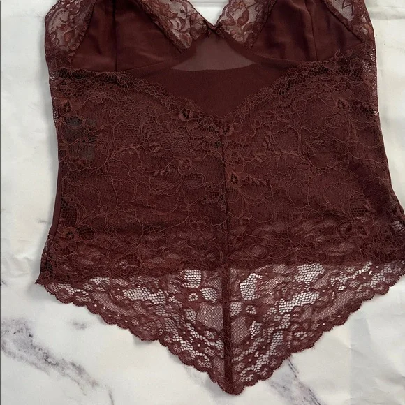 NWOT I.AM.GIA Lace Sheer Brown Tank Top - Size Small - Picture 2 of 5